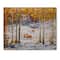 Designart - Cattle In The Early Snow In The Forest - Farmhouse Print on Natural Pine Wood
